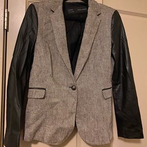 Zara Blazer w/ Leather arm detail